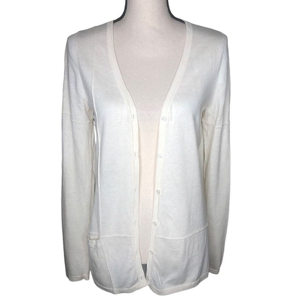 Toad & Co Soft Oatmeal Wool Blend Lagenlook, Light Academia Cardigan Sweater SzS
